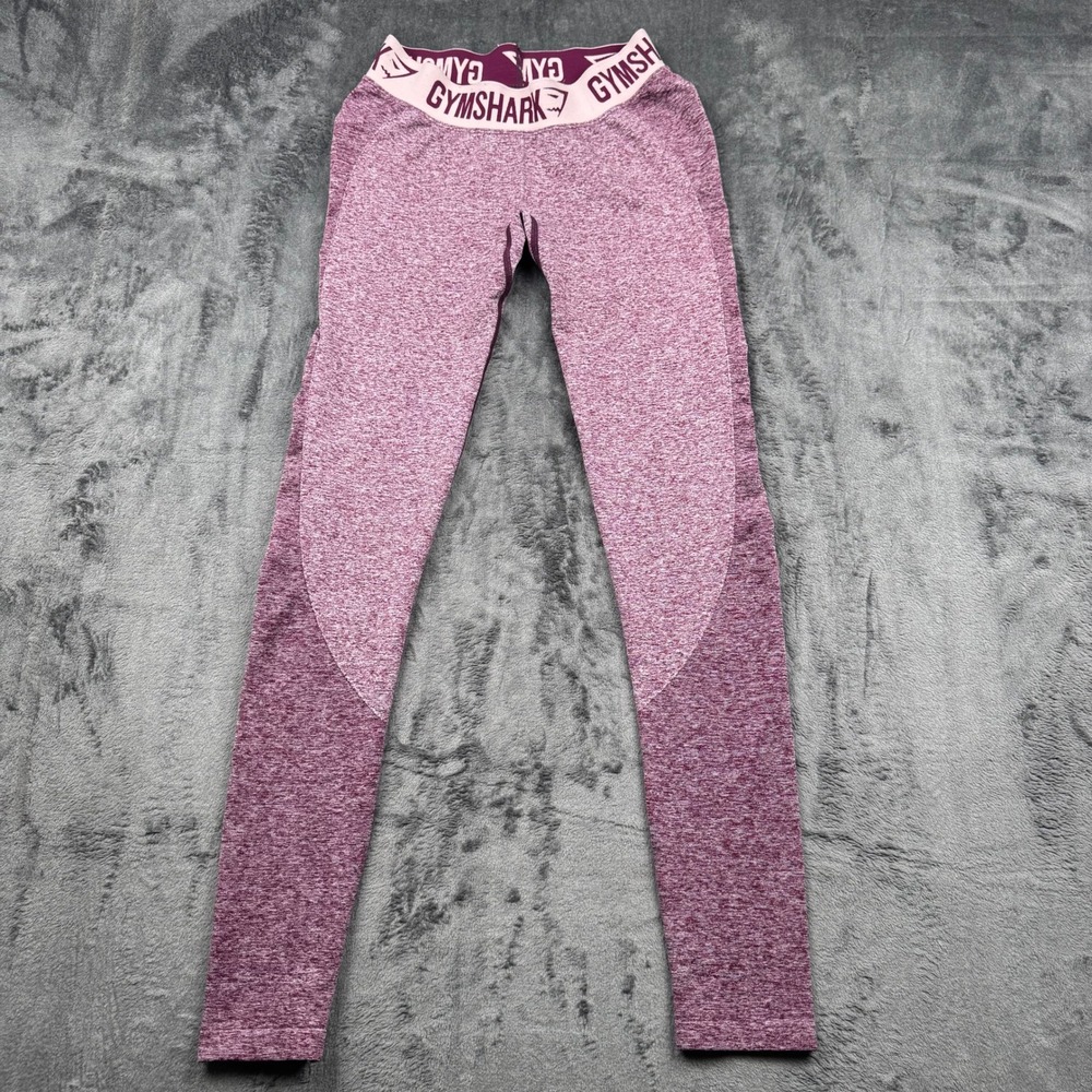 Gymshark Flex High Waisted Seamless Leggings Burgundy Pink Marl Small 0033